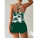Women's Tankini Swimsuit Set With Coconut Print – High-Waisted Bikini Bottom & Comfortable Swim Top (Trendy & Flattering)_ecoleips.com