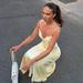 Summer Sweet Style Women's Slim Fit Dress Cream Yellow Lace Trim Elegant And Flattering Satin Texture_ecoleips.com
