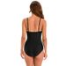 Aria Basics Cross-border Women's Triangle Swimsuit Double Shoulder Straps, European And American Sexy One-piece Ruched_ecoleips.com