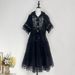 Women's Clothing Light Luxury Lace Hollow Lace Shirt Elastic Waist A Line Skirt Suit_ecoleips.com