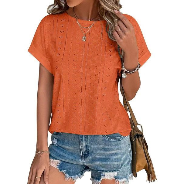 Women's Clothing Spring And Summer New Solid Color Round Neck Loose Short Sleeved T Shirt Tops Women's Spot_ecoleips.com