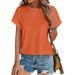 Women's Clothing Spring And Summer New Solid Color Round Neck Loose Short Sleeved T Shirt Tops Women's Spot_ecoleips.com