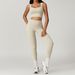 European American Style Brushed Fabric Backless Tight Set Women, High-waisted Butt-lifting Sports Outfit For Running,_ecoleips.com