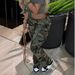 Women's Clothing High Waist Straight Multi Color Camouflage Overalls_ecoleips.com