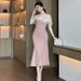 2026 Summer New Design Off-Shoulder Engagement French Pink Dress Party Evening Gown 11522_ecoleips.com