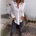 Ladies' Shirts Spring And Summer Hollow Printing Loose Button Grid Fashion Tops Women's Shirts_ecoleips.com