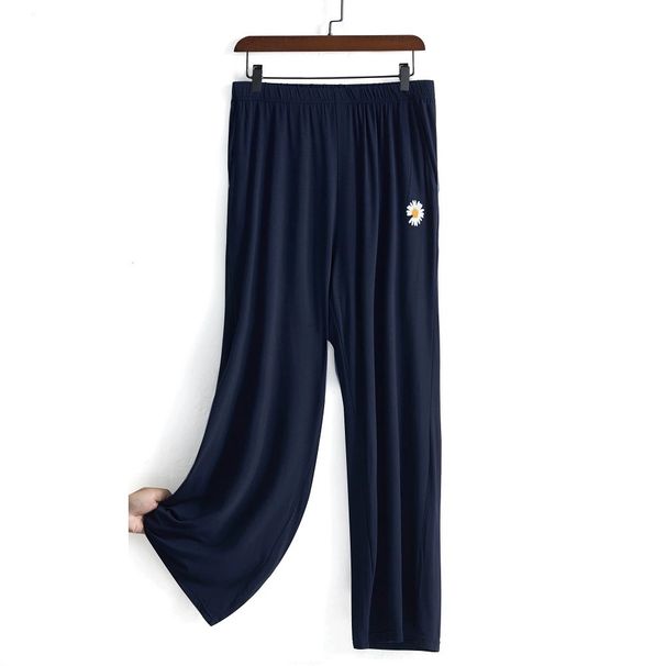 Women's Sleep Bottoms Daisy Print Cotton Comfortable Loose High-Waisted Plus Size 7XL Thin High Elastic Drape Pajamas Leggings_ecoleips.com