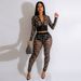 Women's Clothing Sexy Slim-Fit Rhinestone Large Size Slim-Fit Elastic Suit Two-Piece Set_ecoleips.com