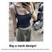 Navy Blue Camisole Chest Pads Women, 2026 New Vest With Unique Design, Suitable Outerwear, Integrated Beautiful Back_ecoleips.com