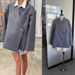 "Women's Long Sleeve Blazer Jacket With Notch Lapel & Side Pockets - Relaxed Fit Polyester Coat For Work & Casual (Gray/Black/Khaki, S-L)"_ecoleips.com