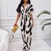 Women's Clothing Spring And Summer New Products Full Body Printed Bat Sleeve Wide Leg Jumpsuit_ecoleips.com