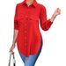 Sweet Polyester Polo Collar Shirt For Women's Autumn And Winter, Fitted Long-Sleeved Shirt_ecoleips.com
