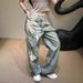 Women’s 3D Printed Wide Leg Jeans, High Waist Baggy Denim Pants With Pearl & Lace Embellishments, Streetwear Casual Trousers For Daily & Party_ecoleips.com