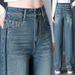 High-waisted Narrow-fit Denim Wide-leg Pants For Tall Women, 2026 Spring New Style, Slimming Straight-leg Pants,_ecoleips.com