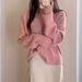 Women's Soft V-Neck Knit Sweater - Oversized Comfort Cable Knit Pullover, Cozy Loose Fit Casual Top For Autumn Winter_ecoleips.com