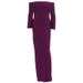 Women Elegant Solid Color Off Shoulder Long Sleeve Ruched Fall Maxi Dress Casual Fashion Long Dress For Women Autumn_ecoleips.com