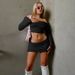 European And American Style Autumn Winter New Cross-Border Fashion Off-Shoulder Short Furry T-Shirt Women's Bodycon_ecoleips.com