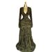 Elegant Sweet Long Sleeved Pleated Printed Maxi Dress European American Style Women's Clothing Dress_ecoleips.com