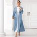 Women's Clothing New Cardigan Outerwear Hand Sewn Diamonds Abaya Kimono_ecoleips.com