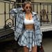 Women's Clothing Long Sleeved Plaid Shirt Irregular Skirt Suit Women's Spring And Summer New Style Comfortable And Versatile_ecoleips.com