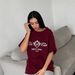 Women's Clothing T Shirt Tops For Women In Summer Leisure Lazy Letters Embroidery Drop Shoulder Round Neck Short Sleeves For Women_ecoleips.com