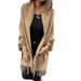 Women's Faux Mink Fleece Cape With Tassel Shawl Thickened Warm Batwing Solid Color Autumn Winter New Clothing_ecoleips.com