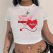 Cross-border Wholesale European And American Women's Clothing, New Trendy Short Tight-fitting Letter Print T-shirts,_ecoleips.com