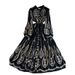 Vintage Embroidered Peplum Dress – Floral Lace Collar, High Waist & Flared Hem For Timeless Elegance (Multiple Colors, One Size)_ecoleips.com