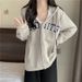 Real Sho Of American-syle Embroidered Zip-up Hoodie For Women, Auumn Large Size Loose Casual Long-sleeve Hooded_ecoleips.com