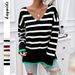 DiYun European And American Casual Resort Style Color-Block Striped Long-Sleeve Women's Sweater 2025_ecoleips.com