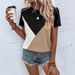 2026 European And American Clothing Summer New Style Color-blocked Round-neck T-shirt Loose Casual_ecoleips.com