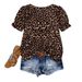 Cross-border Plus-size Women's Square-neck Printed Slimming Shirt T-shirt Top, Essential For Casual Gatherings, Travel,_ecoleips.com