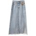 Women's High-Waisted Denim Midi Skirt Slimming A-Line Side Slit Irregular Bodycon Mid-Length Trendy Summer Skirt_ecoleips.com