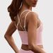Women's Fitness Top Color Block Faux Two Piece Halter Neck Sports Bra Sexy Thin Straps Yoga Wear Vest_ecoleips.com