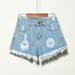 Women’s Clothing Women's Fat MM Denim Shorts Ripped Elastic Large Size Women's Denim Shorts_ecoleips.com