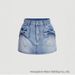 Summer New Arrival Women's Denim Mini Skirt Cute Bow Detail Straight Cut High Waist Mini Skirt for Women_ecoleips.com