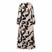 Muslim Women's Long Sleeve Floral Dress Black Modest Elegant Maxi Dress with Embroidery Detail_ecoleips.com
