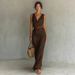 2026 European And American Independent Site Cross-Border Vacation Western Bohemian Ruffle Collar Dress + Belt_ecoleips.com