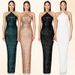 Verve Women's Sleeveless Sexy French Style With Slit Sequins And Halter Neck Party Evening Dress_ecoleips.com