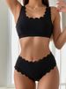 Women's Clothing New Swimsuit Female Sexy Bikini Solid Color Split Swimsuit Female High Grade Lace High Waist Holiday Swimsuit_ecoleips.com