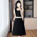Elegant And Stylish Two-Piece Patchwork For Women, Summer Plus Size, French Ruffle Slimming Waist Dress_ecoleips.com