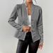 Autumn/Winter Buttoned Patterned Small Suit Jacket_ecoleips.com