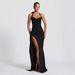 Women's Sexy Halter Maxi Dress European American Style Evening Backless High Slit Summer New Wholesale_ecoleips.com