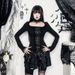 Dark Style Button down Lace Trim Top Elegant Inner Layer Autumn Winter Women's Clothing XS24410 Includes Choker_ecoleips.com