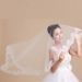 Bridal Single Layer Lace Veil Korean Style for Women 1.35 X 1.1 Meters with Special Accessories Wedding Party Wear_ecoleips.com