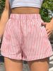 2025s 2025 Fashion Outdoor Vertical Striped Mid-Waist Wide-Leg Pants Beach Summer Women's Ultra-Short Shorts_ecoleips.com