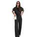 Women's Clothing Women's Spring Summer Solid Color Round Neck Short Sleeve Top With High Waist Wide Leg Pants Fashion Casual Outfit Set_ecoleips.com