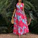 Vintage Color Contrast Sleeveless V-neck Dress, Unique Print Interpretation Elegant Style_ecoleips.com