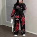 Streetwear Hip-Hop Jogger Set – Geometric Print Long Sleeve Top & Pants (Trendy & Comfortable For Casual & Gym)_ecoleips.com