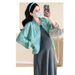 Autumn New Korean Fashion Shirt + Loose Dress Two-Piece Set For Pregnant Women_ecoleips.com